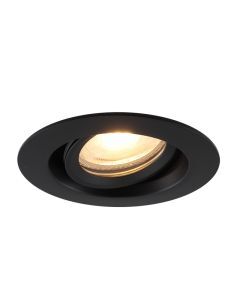 Spot encastré salle de bain noir en aluminium, Jorin, IP65