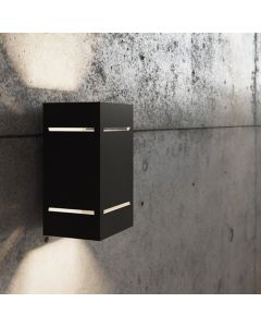 Applique up and down en aluminium noire, Janien