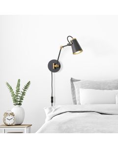 Applique murale moderne noire, Skals, avec interrupteur