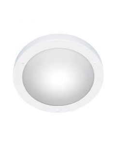 Plafonnier salle de bain en verre blanc, Hadleigh, IP44