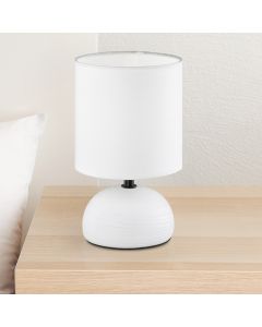 Lampe de table en céramique blanche, Yeraz, avec interrupteur