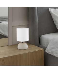 Lampe de table en céramique blanche, Yeraz, avec interrupteur
