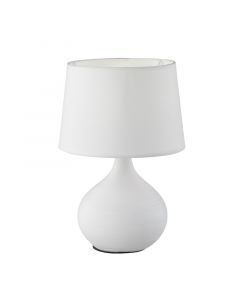 Lampe de table en céramique blanche, Yesha, avec interrupteur