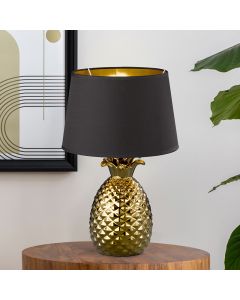 Lampe de table en céramique dorée, Monsted, avec interrupteur