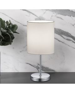 Lampe de table moderne chromée, Zoe, avec interrupteur