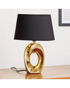 Lampe de table en céramique dorée, Moldrup, avec interrupteur