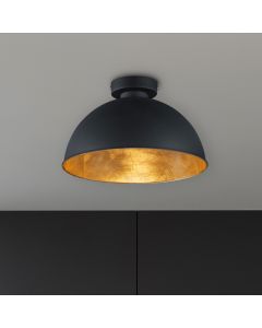Lampe plafond industrielle noire, Lyndee