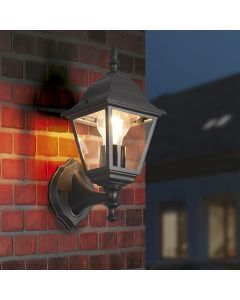 Luminaire extérieur classique noir, Lavina, IP44