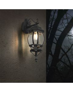 Luminaire extérieur classique noir, Evander, IP23