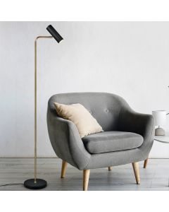 Lampadaire moderne laiton, Kaso, avec interrupteur
