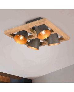 Lampe plafond vintage nickel, Keira