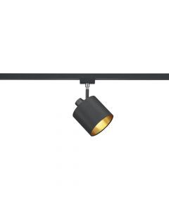 Spot noir / or pour éclairage sur rail biphasé Koge