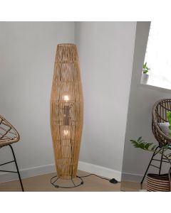 Lampadaire en papier marron, Fleurtje, avec interrupteur