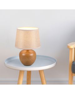 Lampe de table en céramique beige, Yet, avec interrupteur