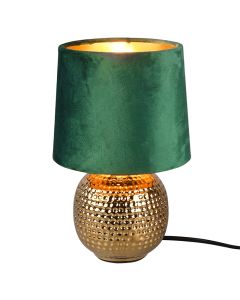 Lampe de table en céramique dorée, Jorre, avec interrupteur