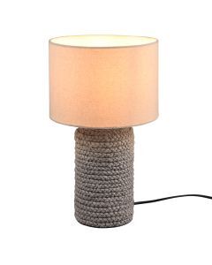 Lampe de table en céramique marronne, Boban, avec interrupteur