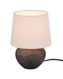 Lampe de table en céramique marronne, Ulo, avec interrupteur