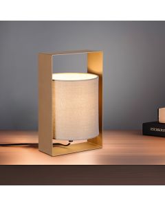 Lampe de table moderne marronne, Radhika, avec interrupteur