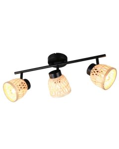 Spot plafond en rotin marron, Laut