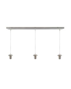 Suspension sans abat-jour chromée en aluminium, Rika