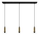 Suspension sans abat-jour dorée en aluminium, Rika