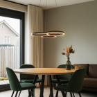 Suspension noire design, Thalia, 36W, 2700K LED, gradable en 3 étapes