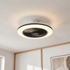 Ventilateur de plafond noir moderne, Hale, 40W, 3000K LED, avec télécommande