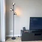 Lampadaire noir design, Skip, avec interrupteur