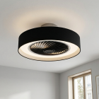 Ventilateur de plafond noir moderne, Huub, 40W, 3000K LED, avec télécommande