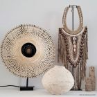 Lampe de table en rotin marronne, Cordoba, avec interrupteur