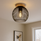 Lampe plafond en bois marronne, Wiro