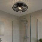 Plafonnier salle de bain noir industriel, Lieve, IP44