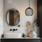 Suspension salle de bain noire industrielle, Wiro, IP44