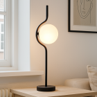 Lampe de table noire moderne, Merel, avec interrupteur
