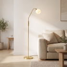 Lampadaire blanc design, Ayleen, avec interrupteur