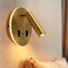 Applique murale dorée moderne, Alec, 9W, 3000K LED, avec interrupteur