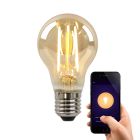 Olucia ampoule LED connectée E27 Yona, ambre, A60, 5W, dim to warm