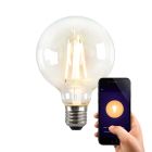 Olucia ampoule LED connectée E27 George, G95, 5W, dim to warm