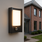 Applique extérieur avec détecteur de mouvement noire moderne, Loris, 6W, 3000K LED, IP44