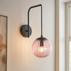 Applique murale rose rétro, Rifka, avec interrupteur