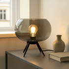 Lampe de table grise design, Vidro, avec interrupteur