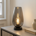 Lampe de table grise design, Andy, avec interrupteur