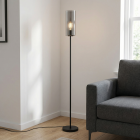 Lampadaire gris moderne, Gaya, avec interrupteur
