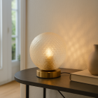 Lampe de table transparente rétro, Johnson, avec interrupteur