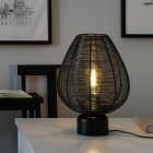 Lampe de table noire moderne, Lesly, avec interrupteur