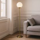 Lampadaire blanc design, Dolf, avec interrupteur