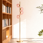Lampadaire rose design, Remo, avec interrupteur
