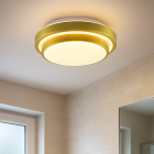 Plafonnier salle de bain doré moderne, Jaro, 12W, 3000K LED, IP44