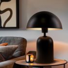Lampe de table noire moderne, Isha, avec interrupteur