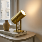 Lampe de table rechargeable laiton moderne, Elko, 2W, 3000K LED, avec interrupteur